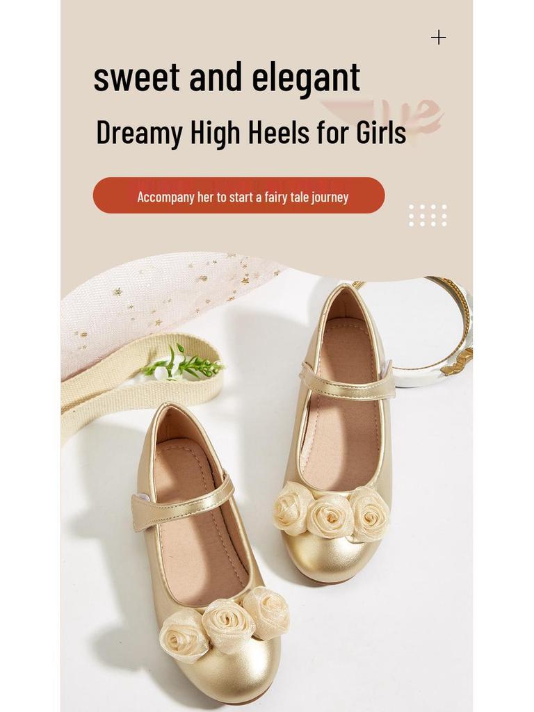 2026 Mädchen Leder Blume Flach Prinzessin Schuhe