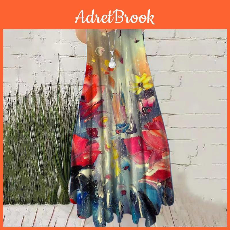 3d Women Handpainted Fashion Print Mini Dresses Sleeveless Summer Loose Casual Short Dress Oversized Roundneck Female Dress