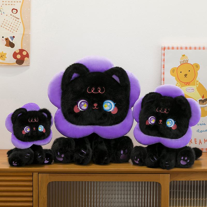 Plushie Cat Sunflower Animal Doll With Pp Cotton Filling For Kids Room Decor
