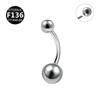 Titan Zirkon Bauchnabelring 14G Barbell Piercingschmuck (6/8 / 10mm)