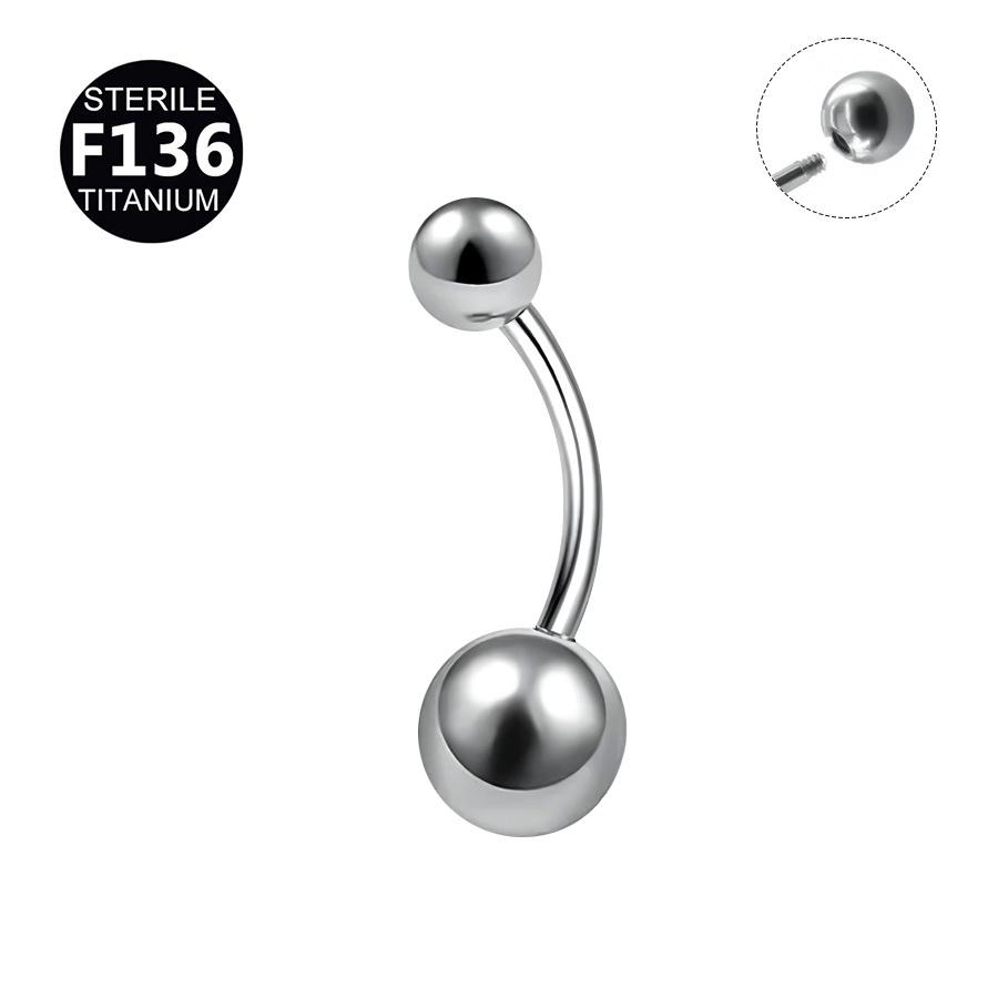 Titan Zirkon Bauchnabelring 14G Barbell Piercingschmuck (6/8 / 10mm)