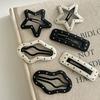 2-6Pcs Fashion Black White Polka Dots PU Leather Star Hairpin Hair Side Clips For Women Girls Hair Accessories Y2K BB Hair Clips