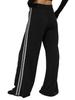 Women's Loose Wide-Leg White Striped Casual Pants - Anti-Pilling Modal, Autumn/Winter Collection