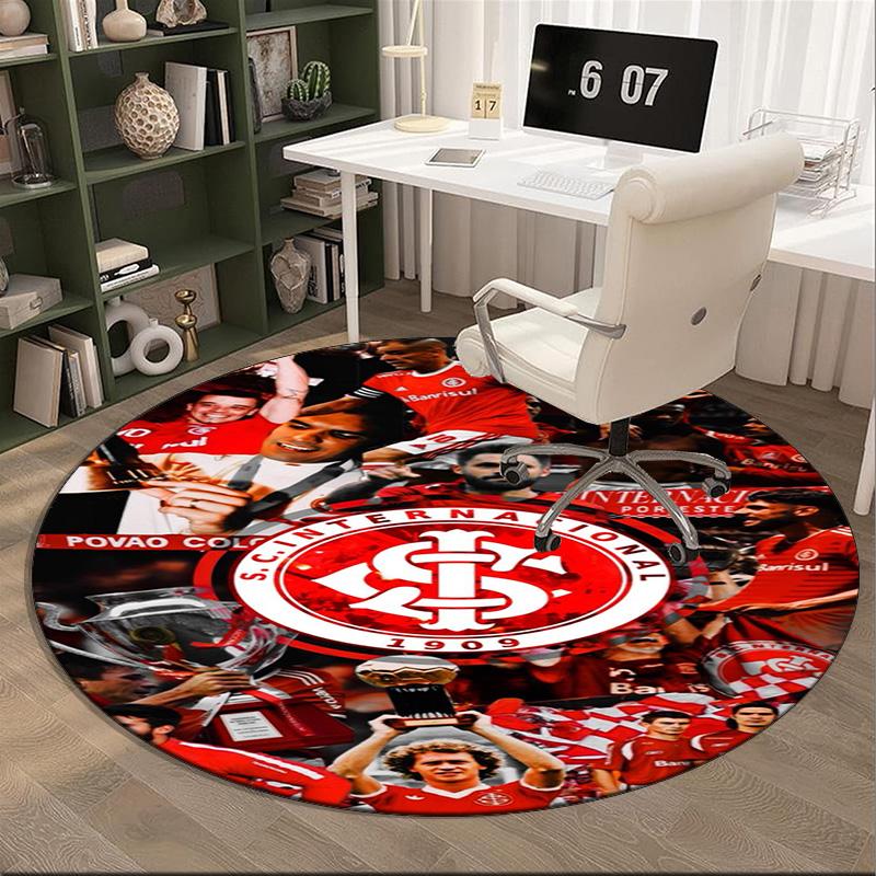 Intercontinental Football Crest Round Rug for Livingroom,Bedroom, Palyroom, Chair Rug, Area rug, Circle Carpet, Large Size Fan Christmas gift