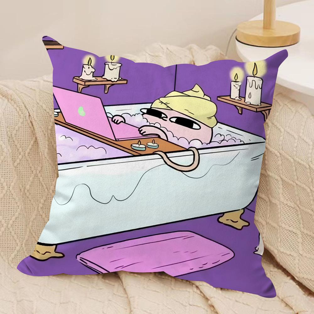 FUNNY Cartoon KKETNIPZ Cushion Cover Silky Short Plush Invisible Zipper Dustproof Sofa Pillow Case for Home Decor
