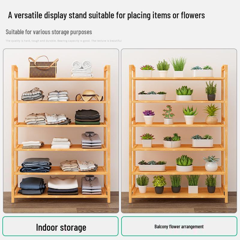 Wall-Mounted Bamboo Shoe Rack: Space-Saving, Dustproof, Multi-Layer Storage for Entryway