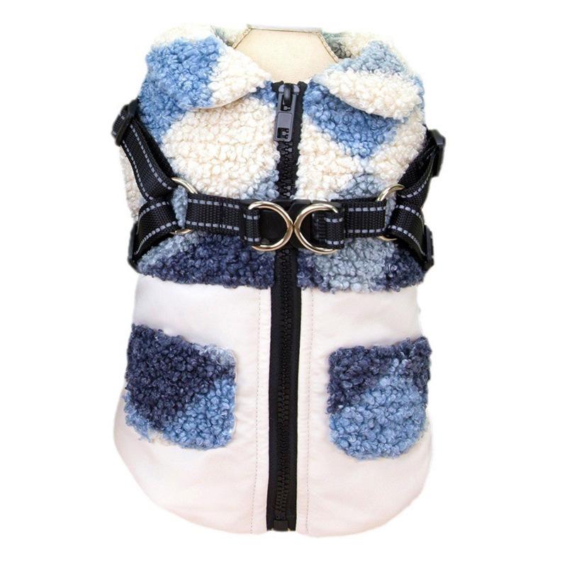 Pet Dog Clothes Chest Strap Leash Cotton Coat