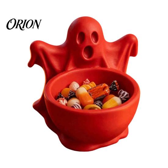 Creative Desk Storage Ornament 3D Printed Ghost Candy Bowl for Halloween Party Decorations, Multi-functional Desktop Decorative Shaped Organizer