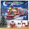 1Pcs Santa Claus Train Gifts Winter Scene Decoration Background Christmas Backdrop Decorations For Photo Studio Booth Party