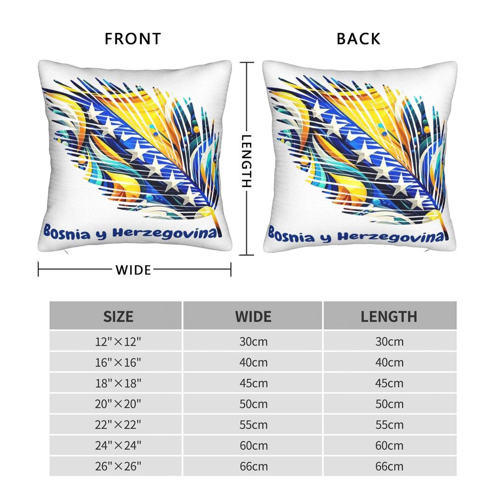 Decorative Pillowcase Bosnia and Herzegovina Flag Merchandise Home Throw Pillow Case Cover Zippered Multi-Size