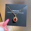 Luxury Ruby Temperament Micro-Diamond Necklace Women'S Transfer Bead Collarbone Chain With Jewelry