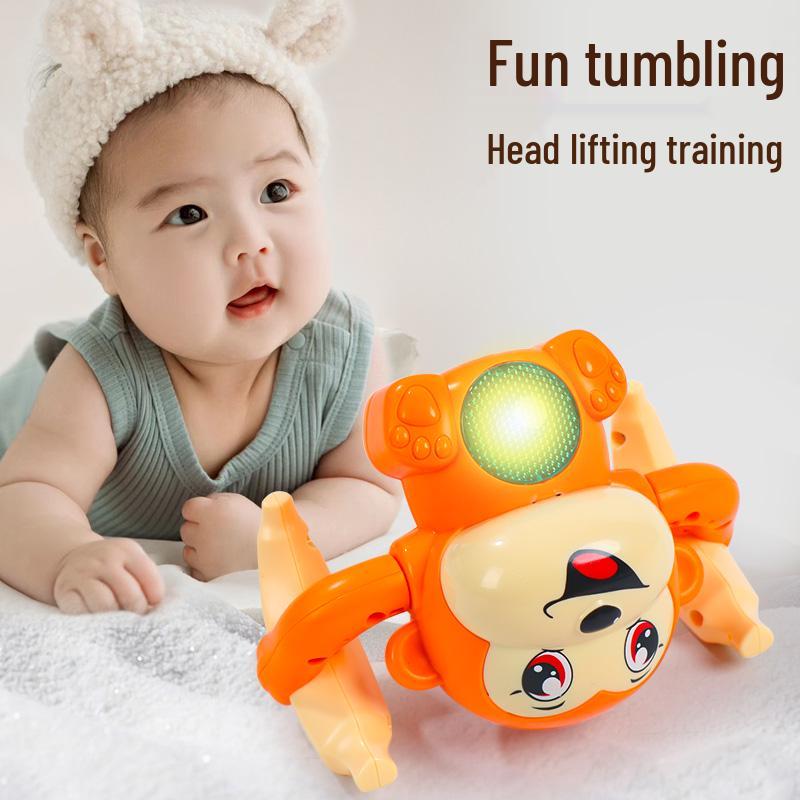 Rolling Voice-Controlled Monkey Doll: Crawling and Somersaulting Toy