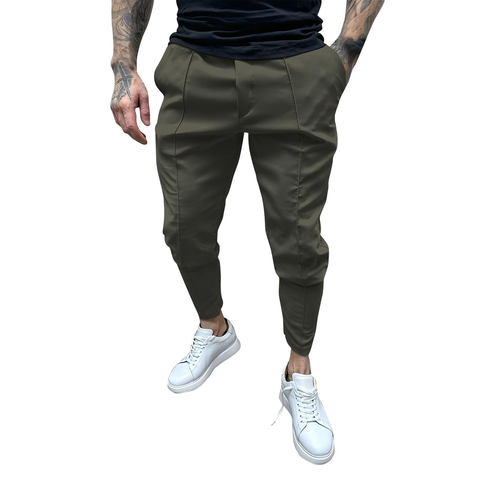 

Мужской однотонный комбинезон на шнурке Мужские повседневные брюки на шнурке L армия зеленый