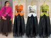 Miyake Pleats Plus Size Irregular Top & Elegant Skirt Set