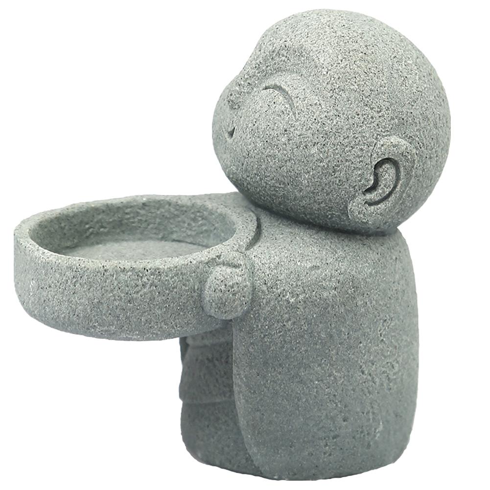 

Скульптуры Будды Подсвечник Молящиеся Скульптуры Орнамент Милая Чайная Свеча Статуэтка Будды Подсвечник Домашнее Китайское Украшение светло-серый