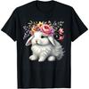Easter Bunny with Floral Flower Crown Cute Girls Women Tee T-Shirt