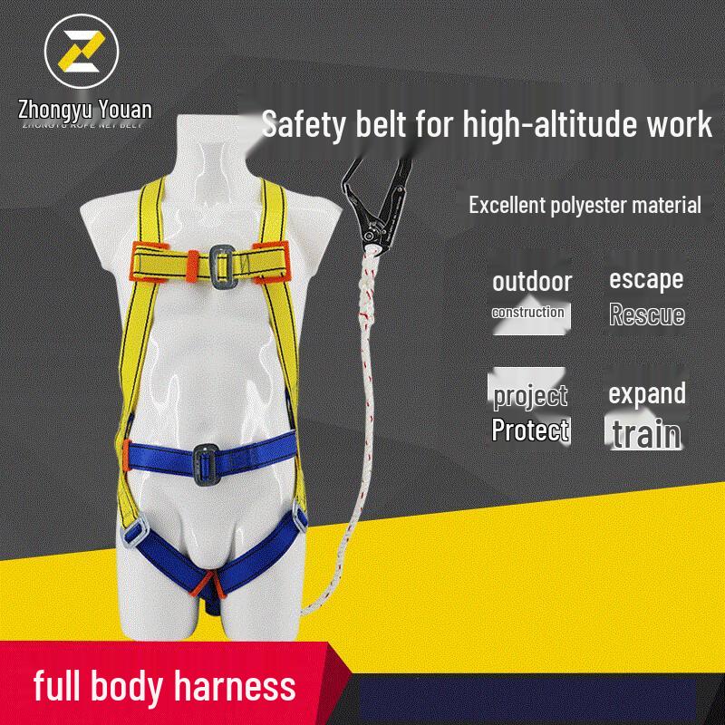 OLOMM Five-Point Fall Protection Safety Harness Standard