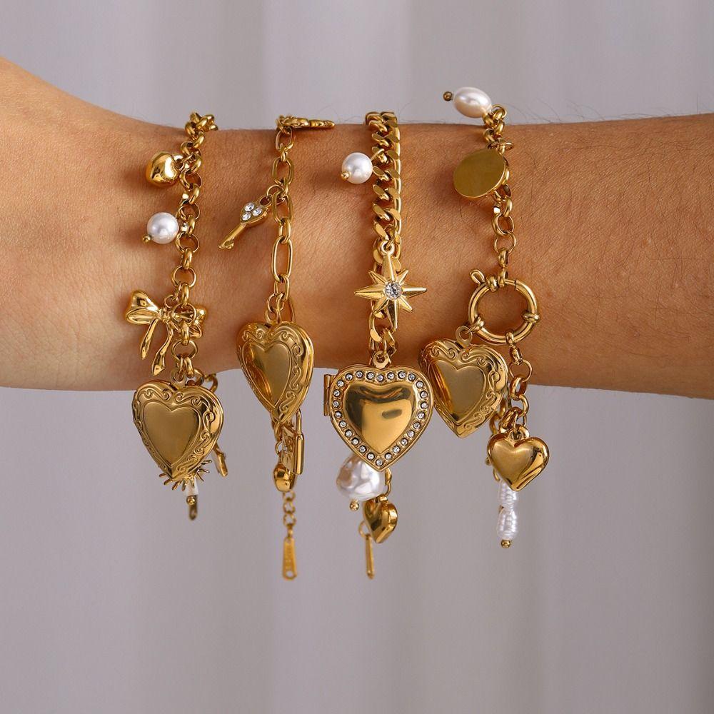 Star Smooth Love Pendant Bracelet Fashion Photos Heart Hand Chain  Hand Accessory