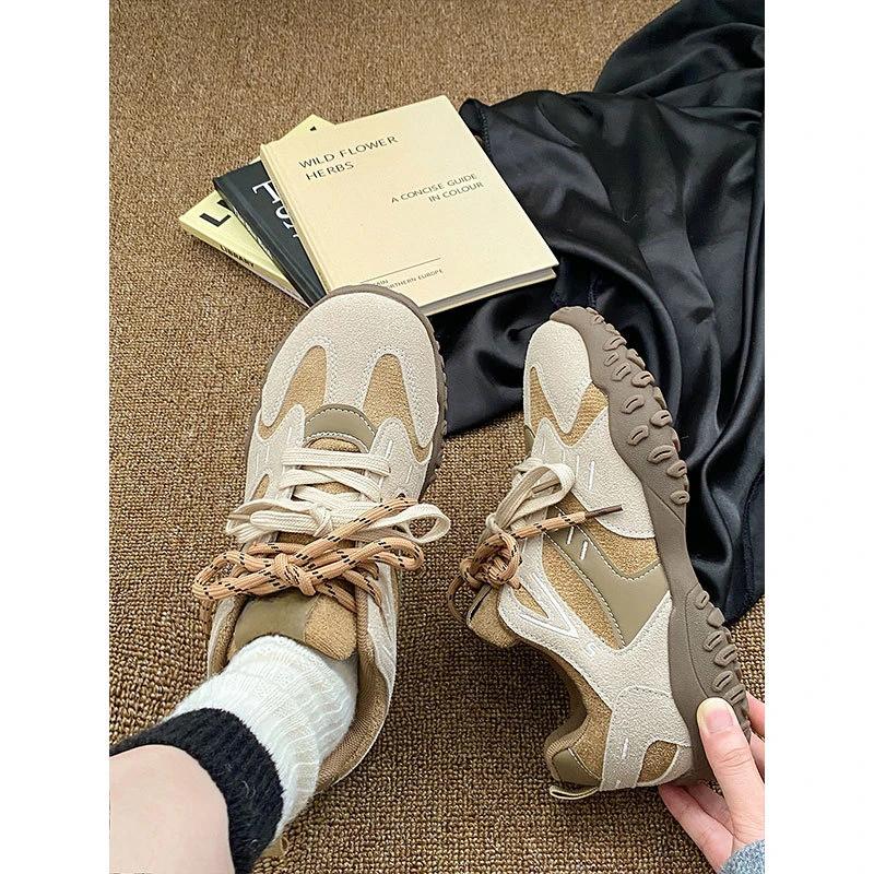 Retro Damen Schuhe 2024 Neue Herbst Lichtfarben Passende Freizeit Schuhe Damen Sneaker