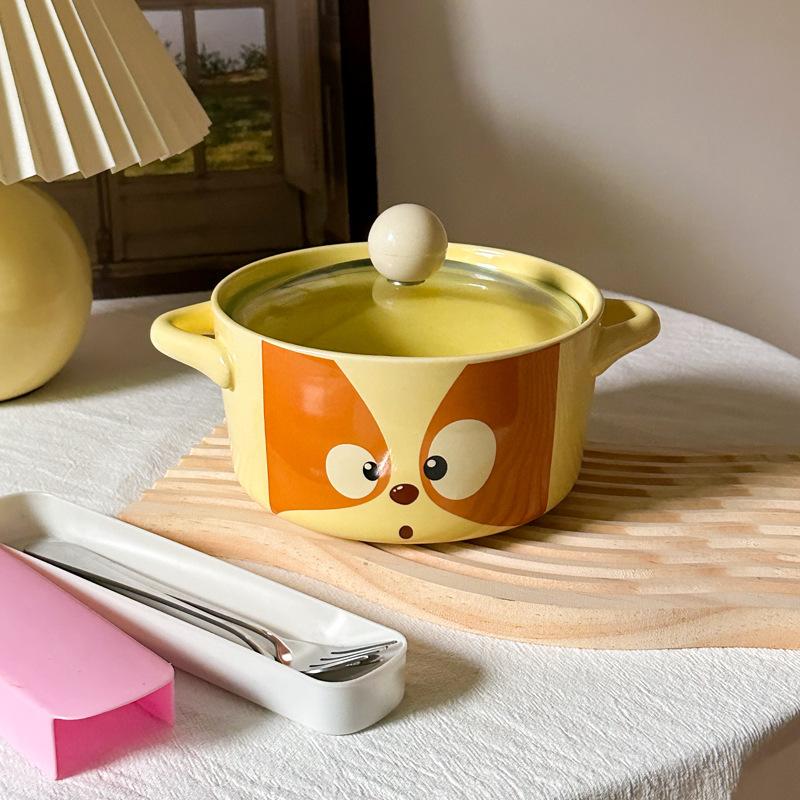 Urocza Ceramiczna Miska na Zupę Instant z Motywem Świnki Prezent Urodzinowy dla Dziewczynek Podarunek dla Przyjaciółki Praktyczne Prezenty Miska na Zupę Instant do Akademika