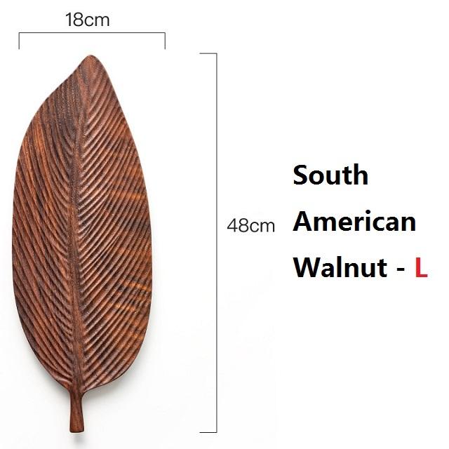 Wooden Leaf Shape Decorative Tray For Coffee Table Decor Vanity Organiser Counter Top Kitchen Ring Dish Holder Refreshment Tray Quality