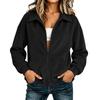 Women Zip Up Jacket Loose Fit Casual Lightweight Corduroy Outerwear Full Zip Front Pockets Long Sleeve Relaxed Fit Coat