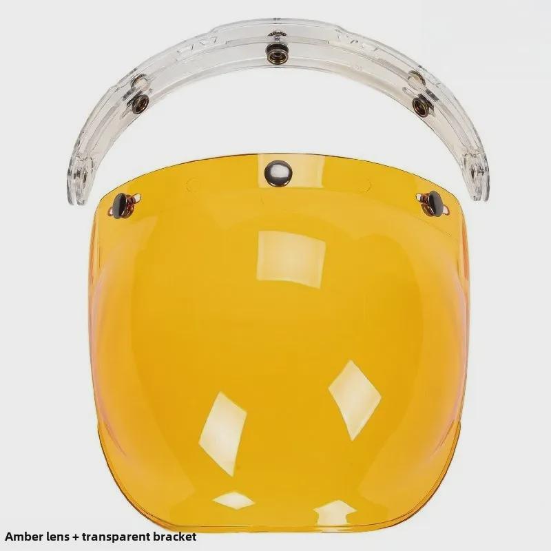 Japanese Three-Button Bubble Lens Motorcycle Helmet