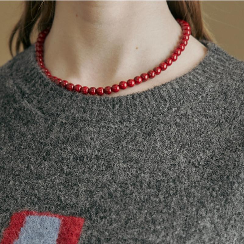 MAXZA Redcar Illustration Round Neck Knit Ze01qk003na