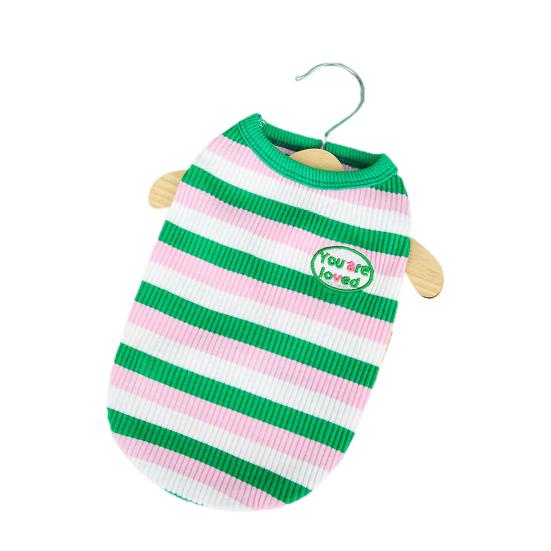 Pet Vest Comfortable Cute Pajamas Striped T-shirt Cat Dog Vest for Daily Wear