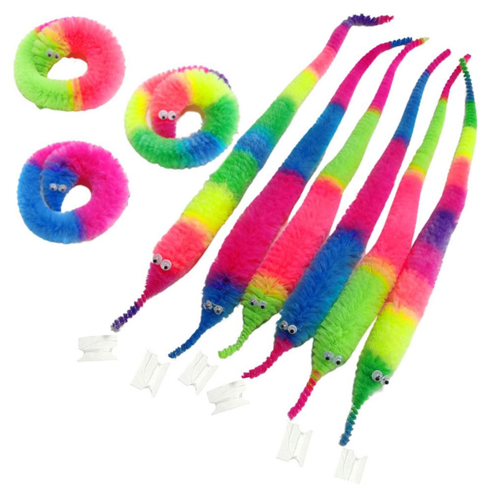 1/3/5Pcs New Funny Props Twisty Magic Worm Trick Toy For Kids Caterpillars On A Invisible String Children Party Game Favor Gift