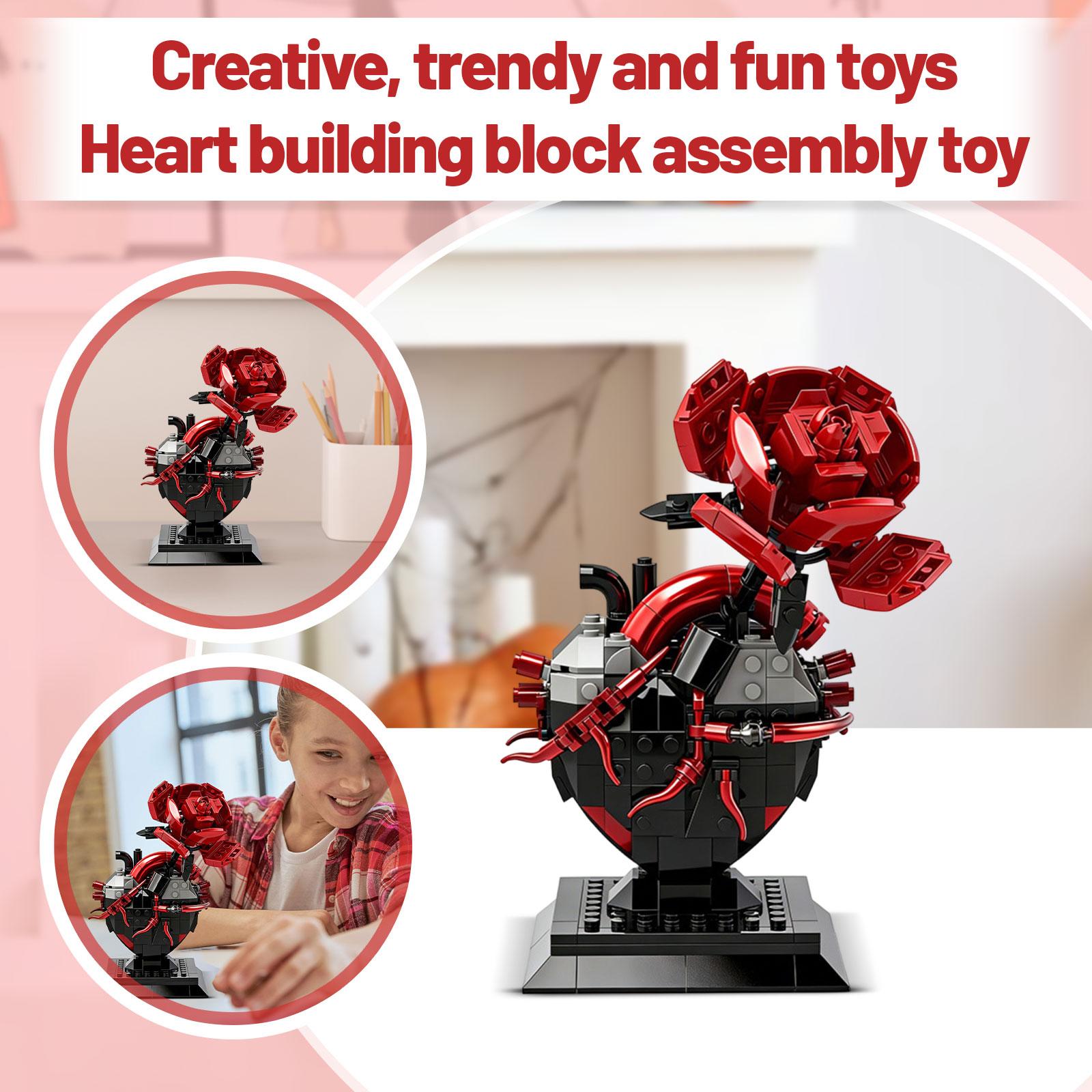 Building Compatible With Bricks: Creative, Trendy, Fun Heart-Shaped Building Toy One Size