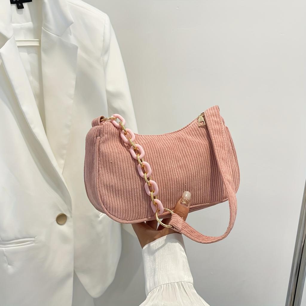 Shoulder Bag, Solid Color Crossbody, Hand-Held Canvas Bag for Teenager