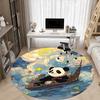 1pc Panda Starry sky Office Round Area Rug, Indoor Mat Suitable For Office, Under Office Chairs Bedroom Living Room Home Decor, Room Deco 011