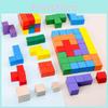 Blocs de Construction Cubiques en Bois Colorés Jouets Éducatifs Pour Enfants Apprentissage de la Géométrie