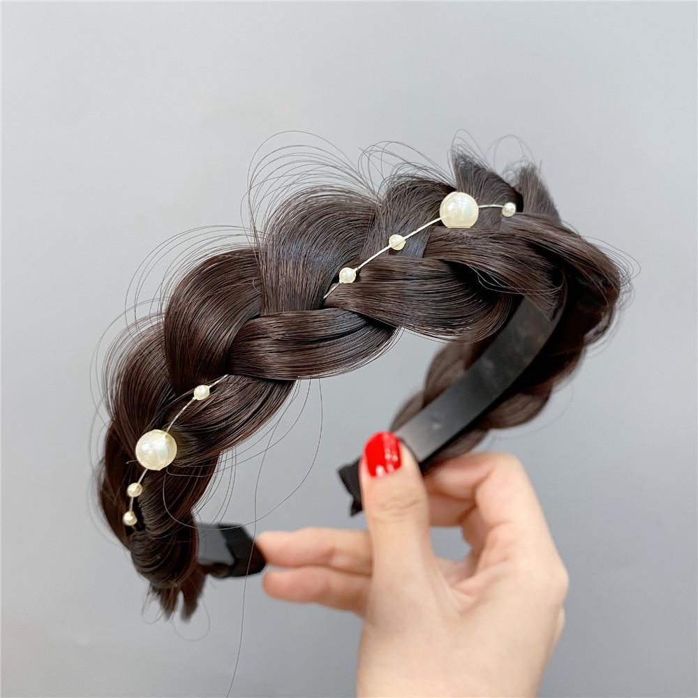 Women Hair Band Fishbone Braid Lazy Wig Twist Braid Headband Hairpin Bohemia Fashion Non-slip Headdress Bridal Hair Accessories