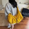 Light Casual Canvas Crossbody Bag Women's Short Trip Large Capacity Tote Bag Student Class Bag Commuter Shoulder Bag