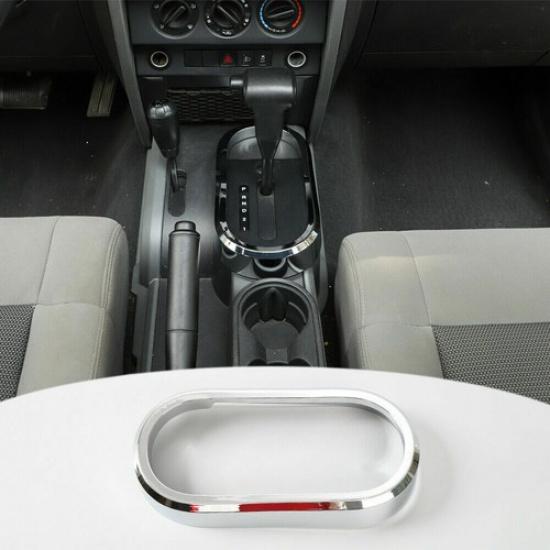 Chrome Interior Central Gear Shift Cover Trim Frame for Jeep Wrangler JK 2007-10