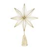 38cm Wrought Iron Glitter Octagonal Star Christmas Tree Topper Ornament