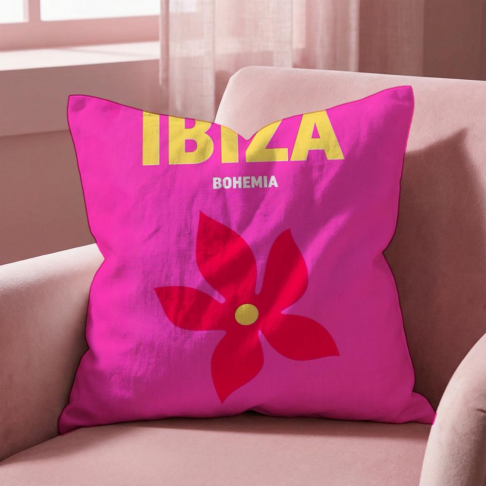 Hand Drawn Flowers Cushion Cover Multi-Scene Pillow Cover for Home & Car - Reversible, Soft & Durable for Daily Use