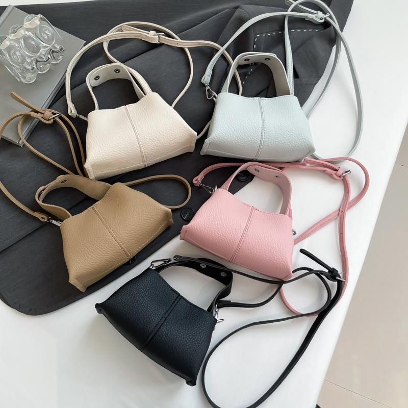 New Bag Women's High-end Portable Dumpling Bag, Lychee Pattern Women's Bag Versatile Commuter Women's Shoulder Messenger Bag