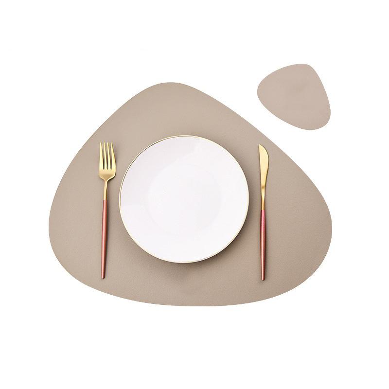 

Подставки для столов из искусственной кожи, водонепроницаемые нескользящие изоляционные кожаные коврики для столовых приборов, набор ковриков для чашек, рождественский декор жёлтый