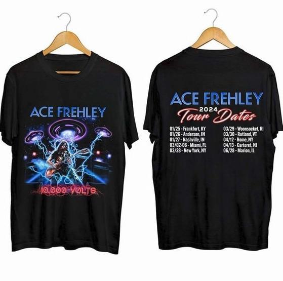 Ace Frehley039s 2024 Tour Shirt Ace Frehley Fan Shirt 2 Sided Unisex T-Shirt XL