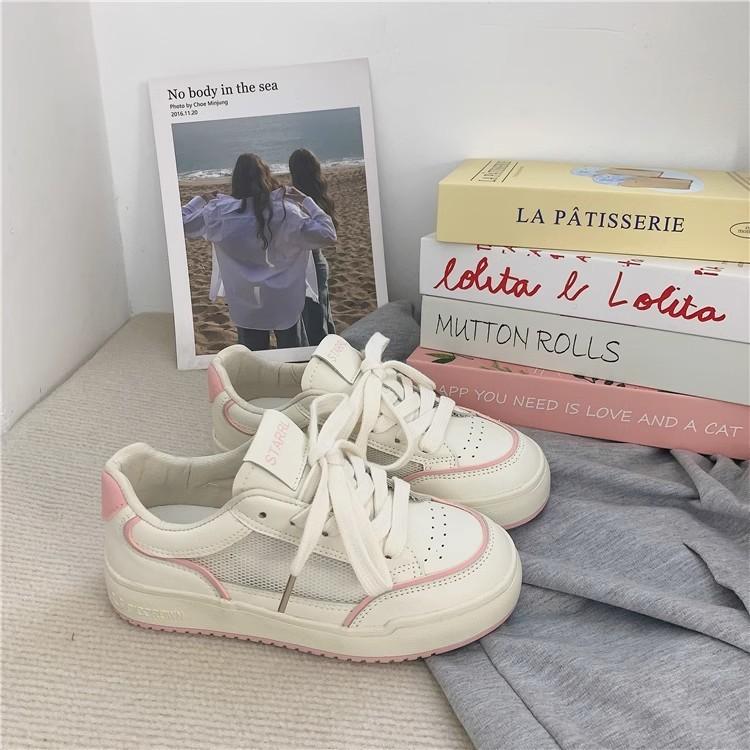

Design mesh breathable thick-soled white shoes women s summer new casual versatile sports shoes 35 розовый