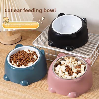 Haustiernapf, Edelstahl-Katzennapf, Hundenapf, Futterspender, Katze schrägmäulig, Katzenfutternapf, Hundebecken, Haustierfutterutensilien