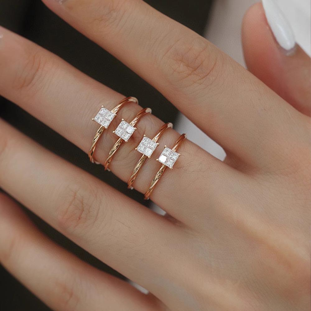 Red Elk S925 Sterling Silver Princess Ring - Fresh, Elegant, and Fashionably Luxurious