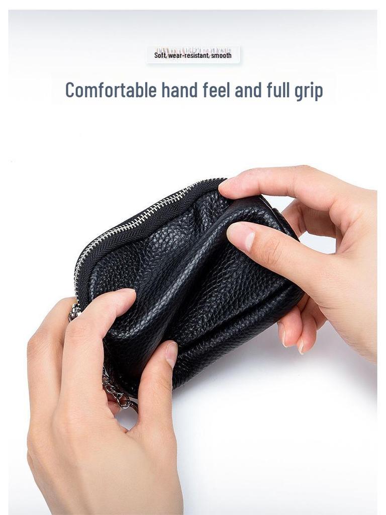 Ultra-Thin Soft Leather Mini Coin & Key Earphone Pouch for Ladies