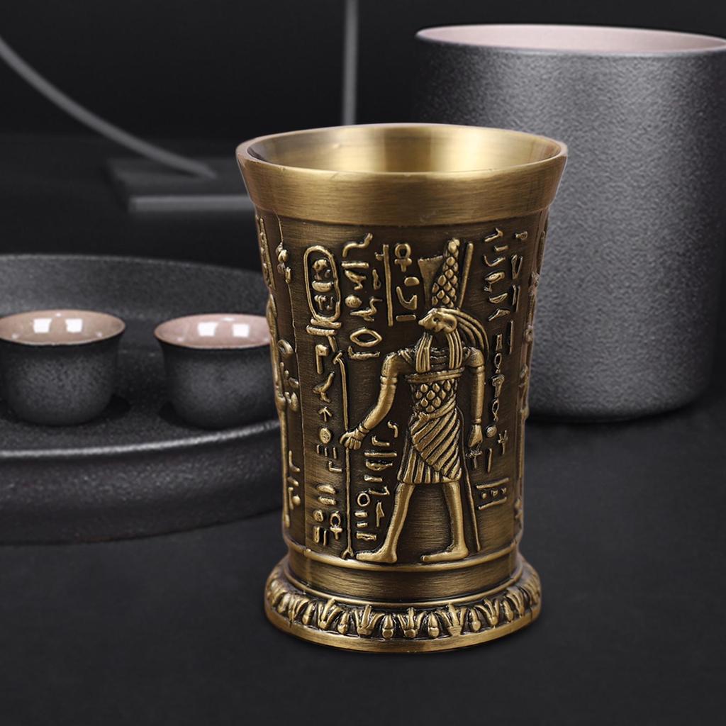 Creative Metal Wine Shot Glass Retro Egyptian Design Drinkware for Banquet Reception Wedding Party