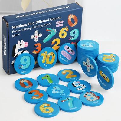 Non-Toxic Find The Same Pattern Puzzle Game Kids Cartoon Animal Memory Chess Thinking Training Children Montessori Educational Wooden Toys