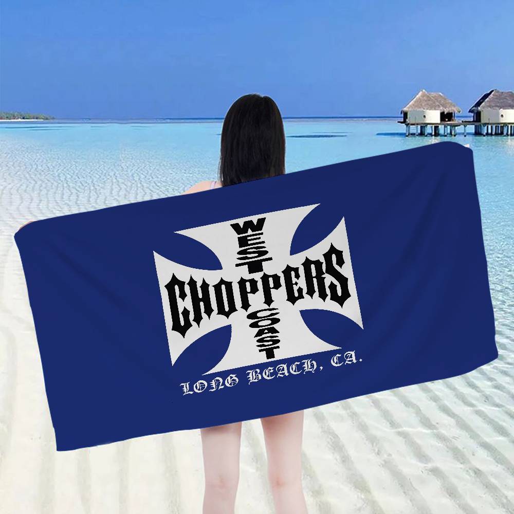 West C-Coast C-Choppers Bath Towel Microfiber Soft Water Absorbing Breathable For Girl Kids Decorative Cartoon Beach Towel