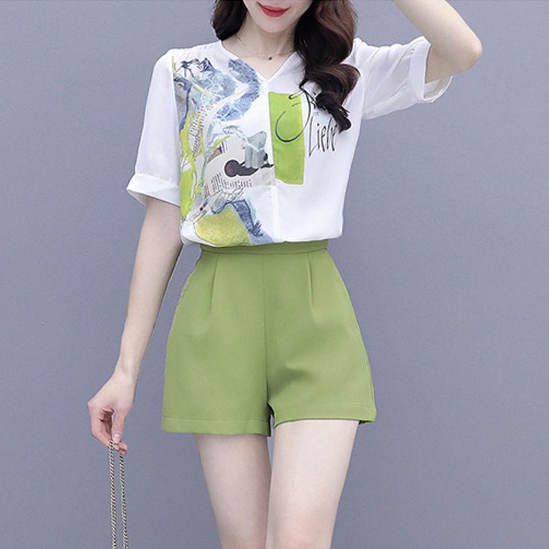 Professional Suit Women's Summer Shirt, Small Casual Fashionable Wide-leg Shorts Two-piece Set, Summer Style
